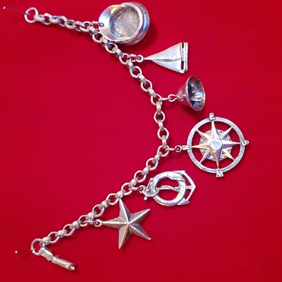 Coro Jewelry - Vintage Nautical Anchor Charm Bracelet Coro